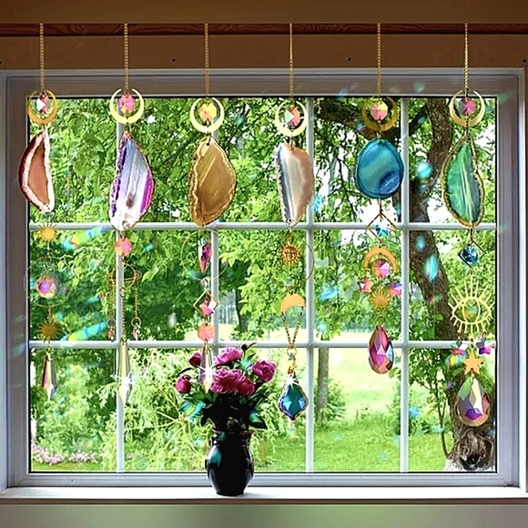 3 pcs Crystal Geode Suncatcher light Catcher Prism Pendant Gift Idea Gift - Picture 5 of 7